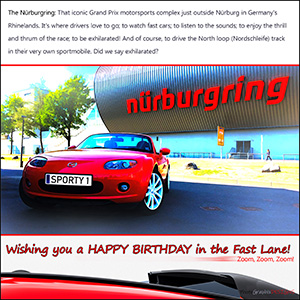 A BIRTHDAY e-CARD - TRUE RED - SPORTY 1