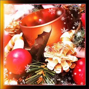 A BLANK e-CARD - "IN REDS AND GREENS AND GOLDS"