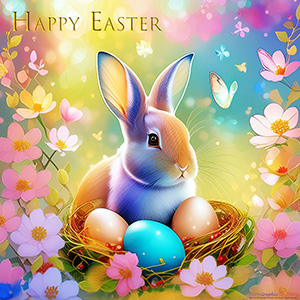 An EASTER e-CARD "Mr. Bunny's Easter Egg Hunt"